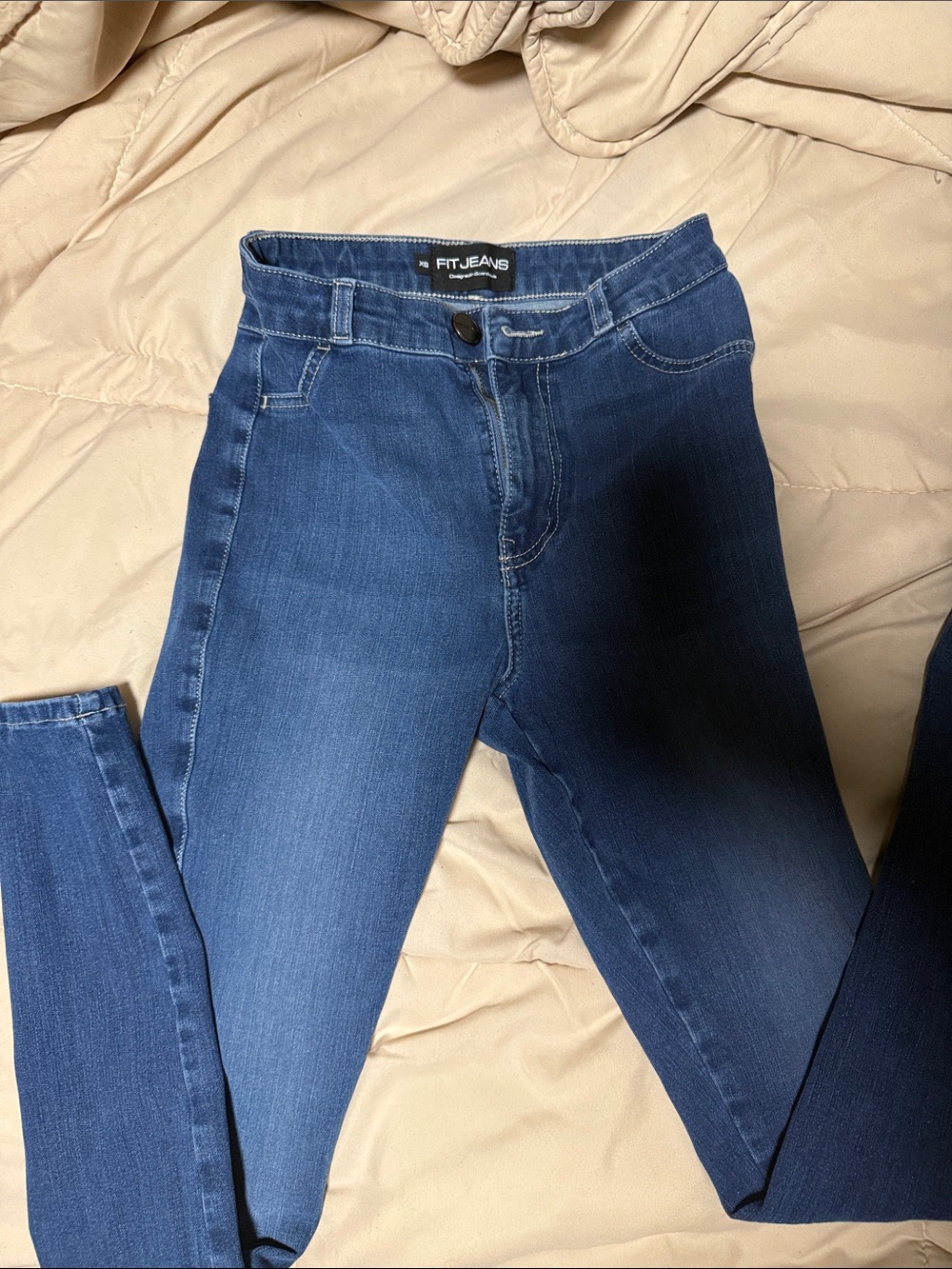 FIT JEANS Women’s Mid Blue Stretch Skinny Jeans